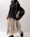 【sanctamuerte】 LAYERED ASYMMETRY SKIRT SM33_SAND SHELL