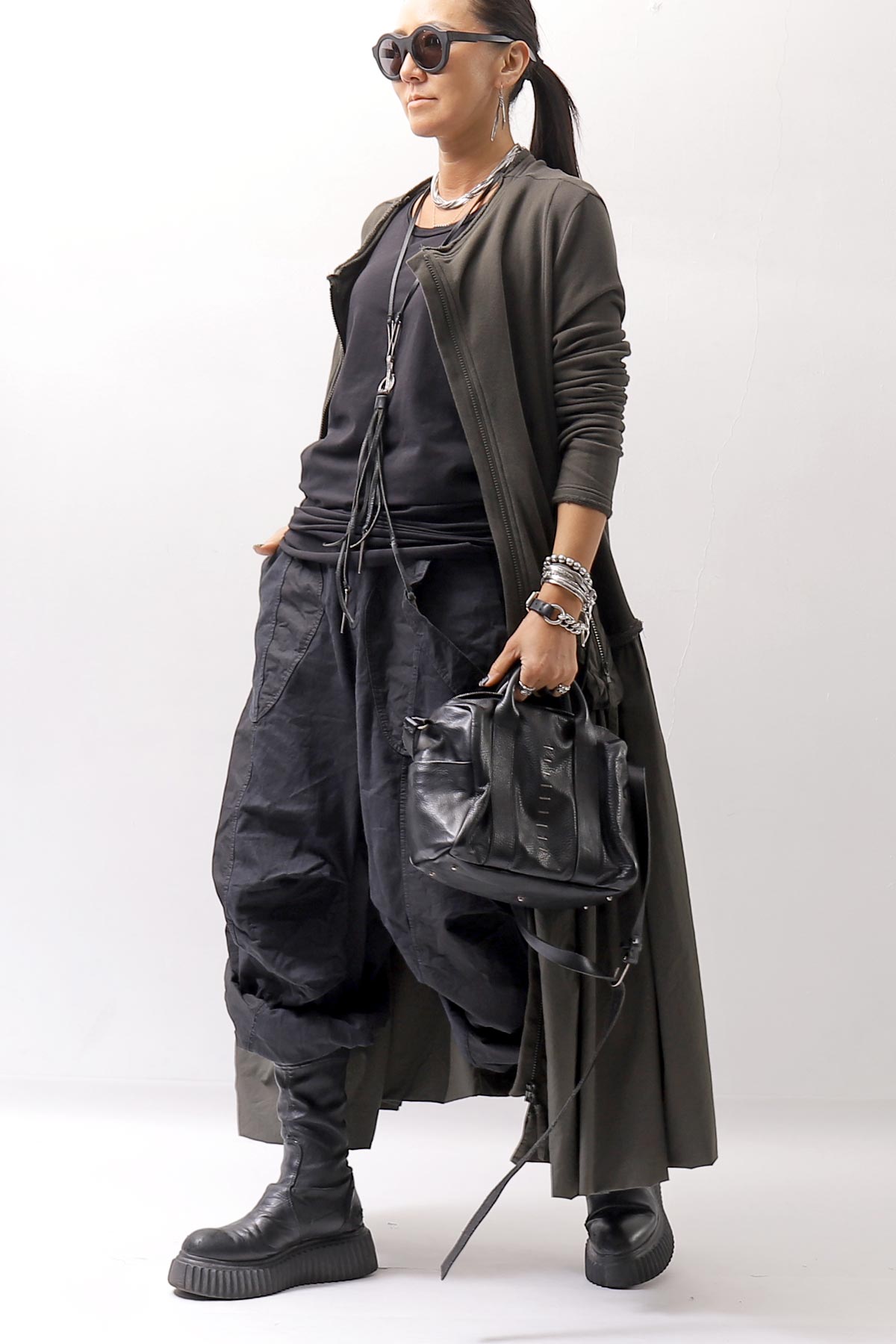 【RUNDHOLZ】 BOILED WOOL &amp; SOFT WOOL KNIT CARDIGAN COAT 388 1203_JUNGLE