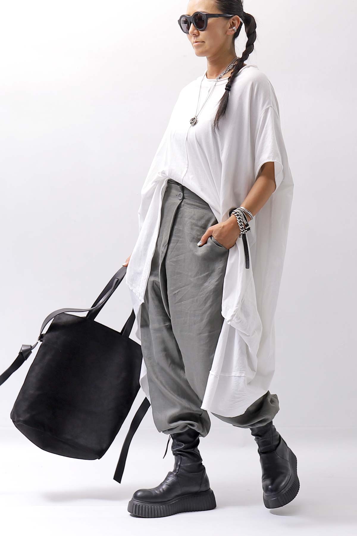 【studio b3】 UNISEX RELAX&amp;STYLISH LINEN PANTS BZB1701_SMOKE GREEN