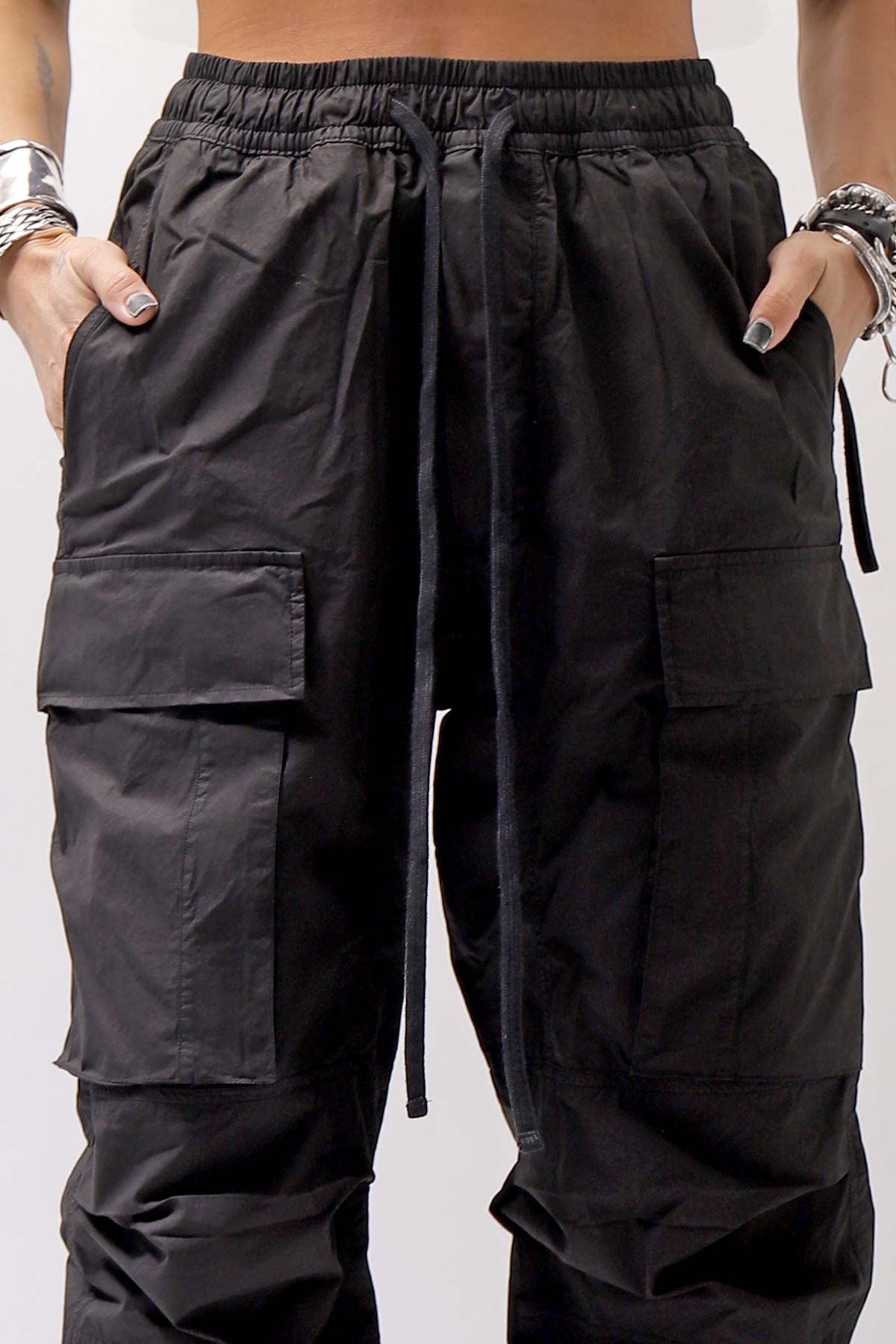 【thom/krom】 UNISEX COTTON CARGO RIB PANTS MP7_BLACK