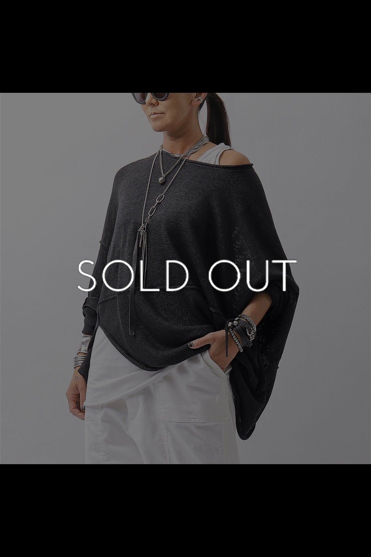 【RUNDHOLZ】 UNISEX OVER SIZED PAPER COTTON TOP _BLACK
