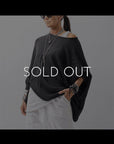 【RUNDHOLZ】 UNISEX OVER SIZED PAPER COTTON TOP _BLACK