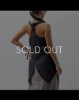 【Primordial is Primitive】 BACK CROSSED TANK TOP 413LS_BLACK