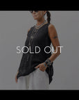 【NOSTRASANTISSIMA】 STRETCH COTTON LACY COVER TANK TOP C152_BLACK