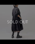 【RUNDHOLZ】 BACK WIDE PLEATED COTTON LONG SHIRT CARDIGAN 332 0912/PL_BLACK