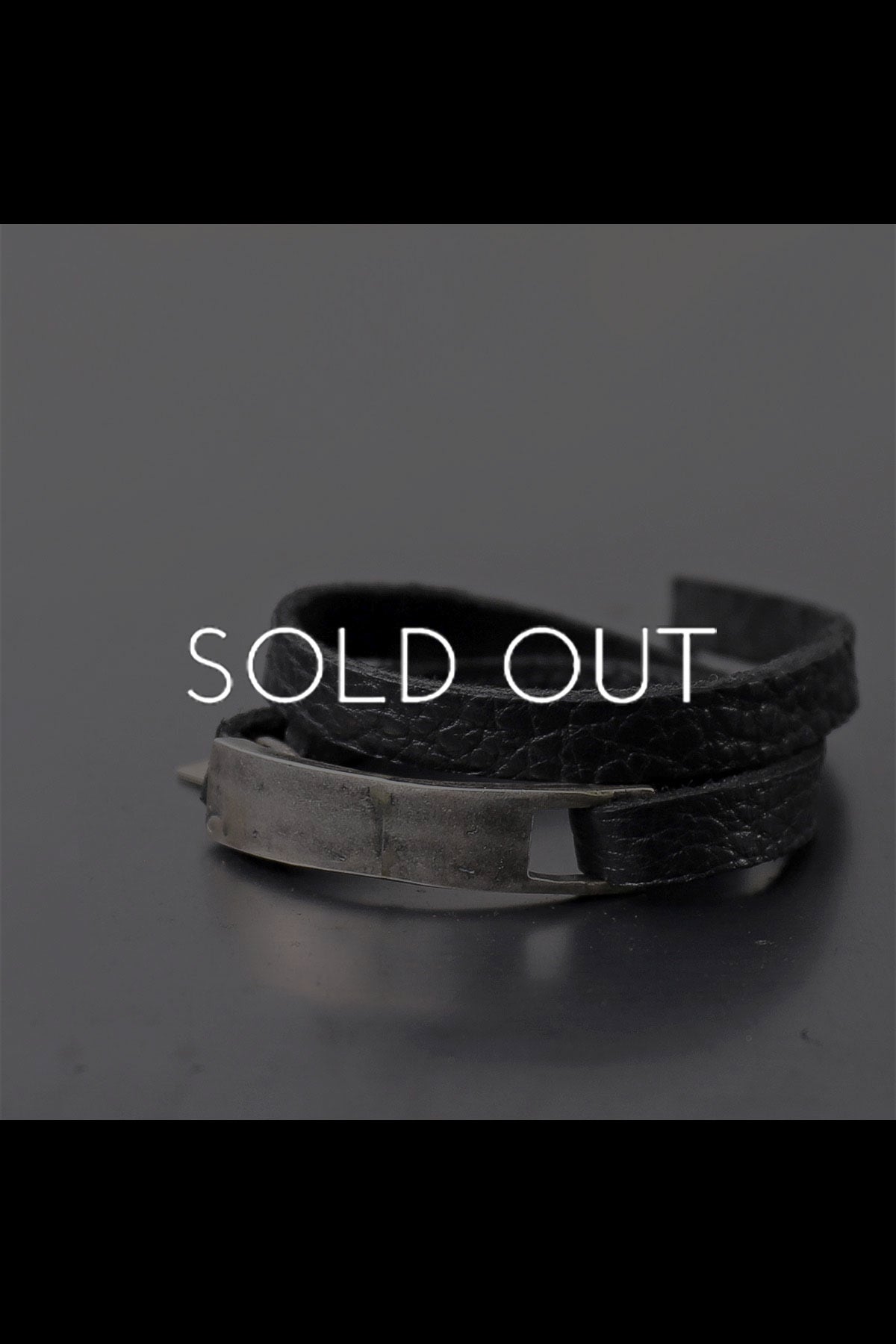 【GOTI】 SILVER PLATE &amp; LEATHER BANGLE_BR503