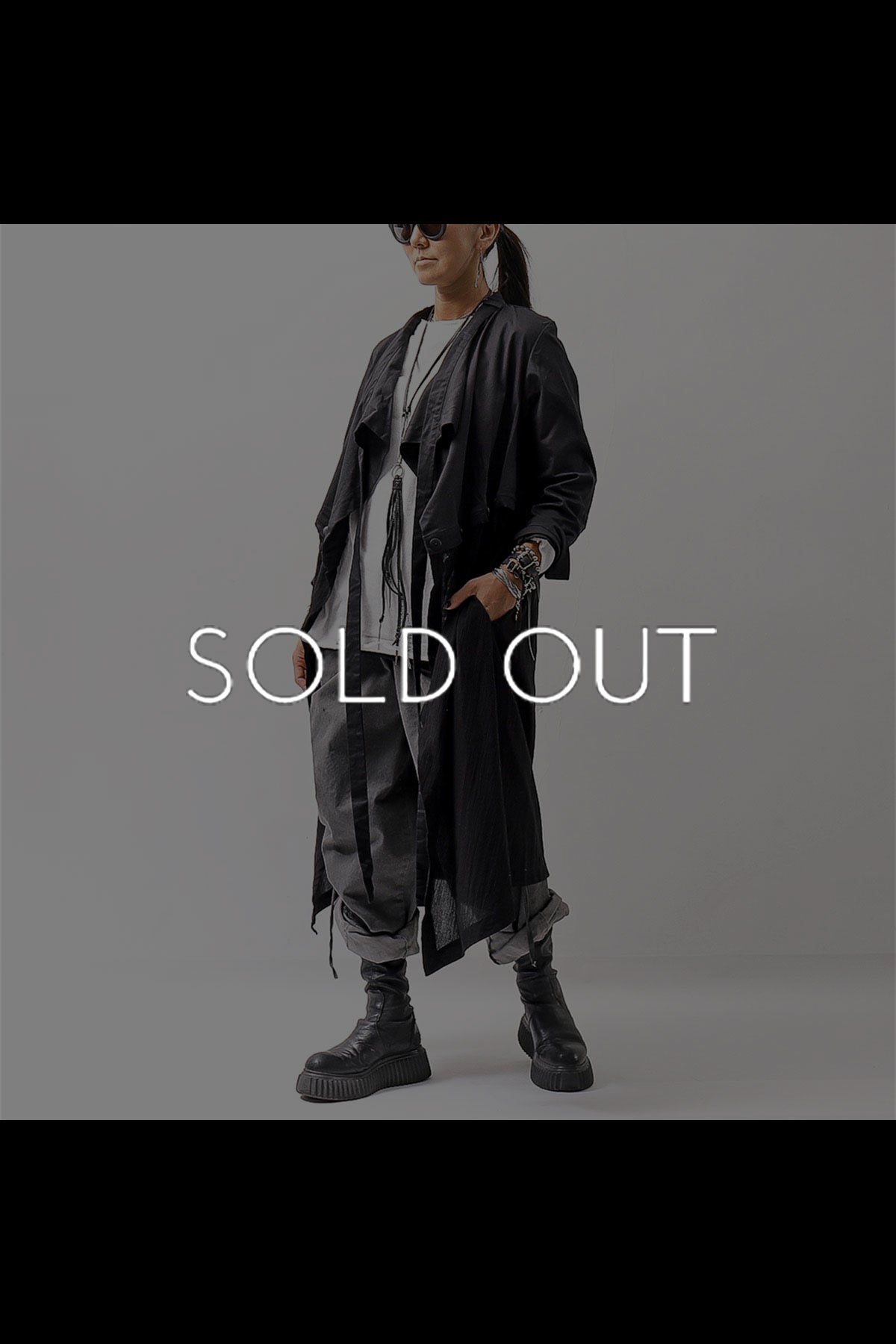 【studio b3】 2WAY LIGHT CARDIGAN COAT MPB1872_BLACK