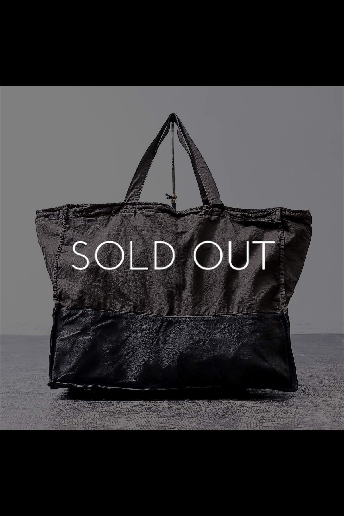 【CHRISTIAN PEAU】 COTTON LEATHER TOTE BAG_BLACK