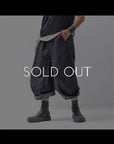 【RUNDHOLZ】 UNISEX COTTON EMBOSS PRINT EASY PANTS _BLACK POPLIN PRINT