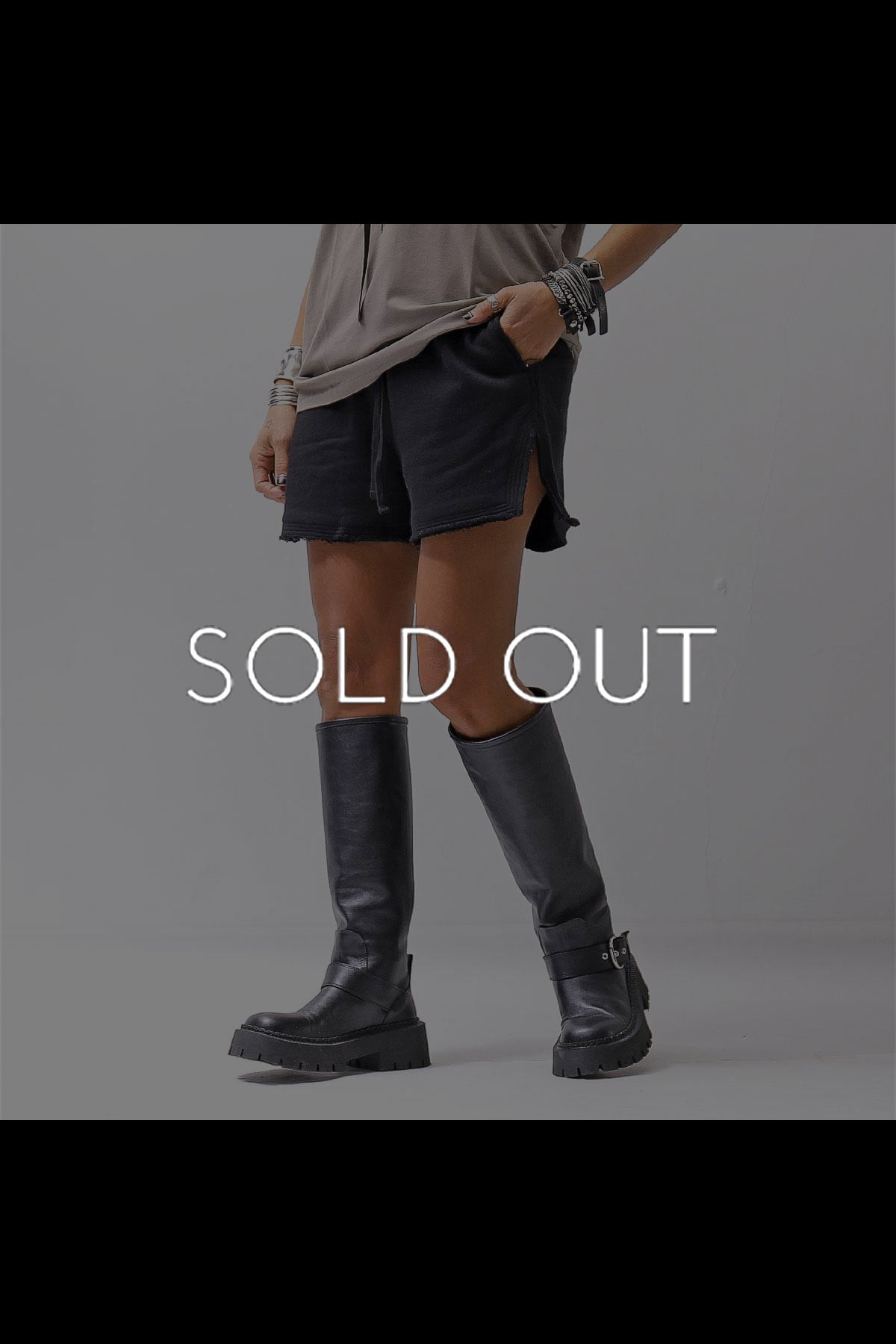 【thom/krom】 LIGHT SWEAT SIDE-CUT SHORTS WST432_BLACK