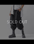 【Primordial is Primitive】 UNISEX ASYMMETRY COTTON PANTS 722CC_BLACK