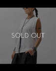 【NOSTRASANTISSIMA】 SIDE TACK SLEEVE-LESS TOP TS02_WHITE