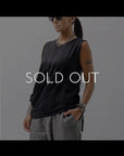 【NOSTRASANTISSIMA】 SIDE TACK SLEEVE-LESS TOP TS02_BLACK