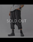 【studio b3】 UNSEX WRINKLE LINEN&COTTON BOX SARROUEL PANTS RBB1974_FADE BLACK