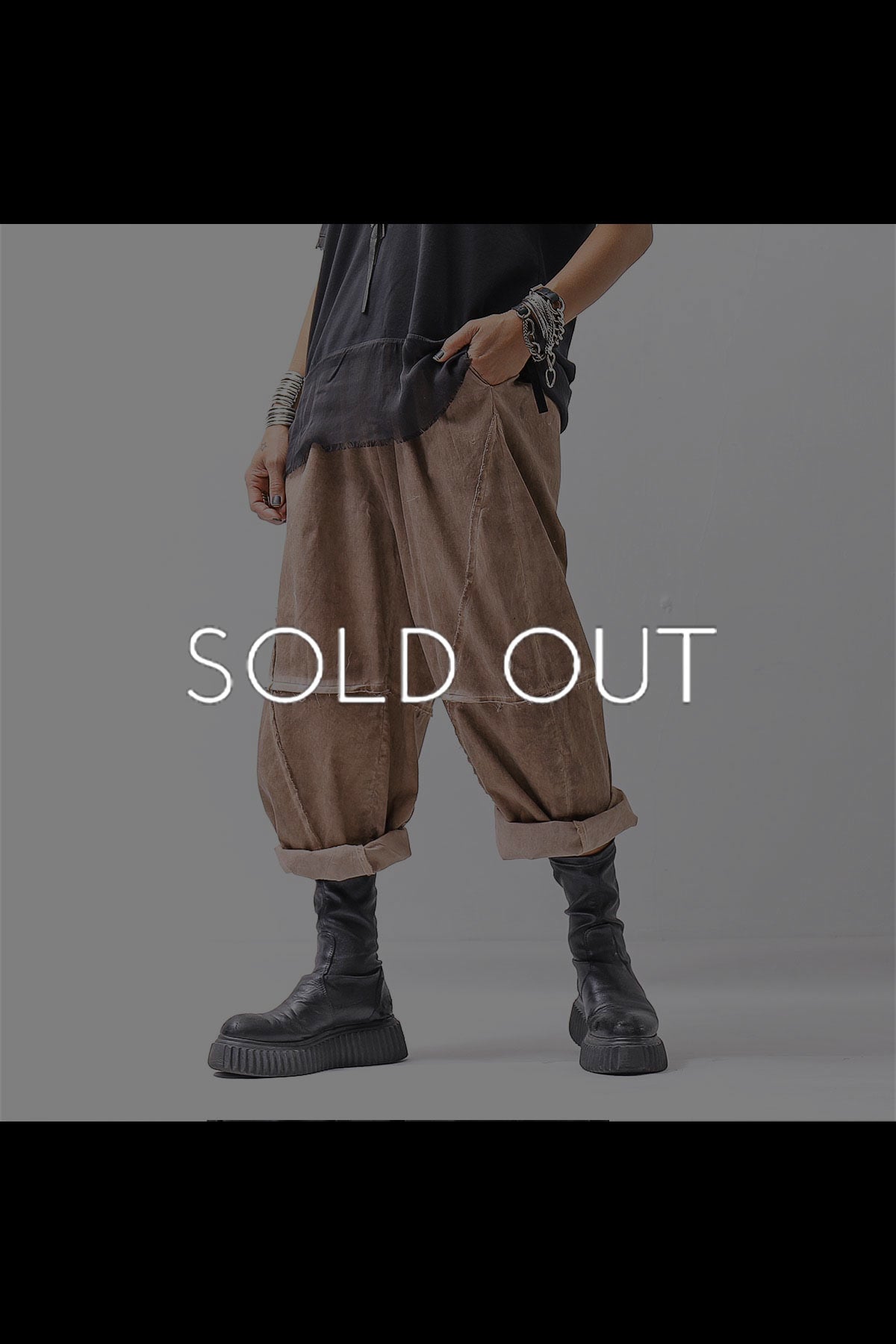 【sanctamuerte】UNISEX LIGHT COTTON RELAX PANTS SM59_SPICY CINNAMON