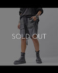 【thom/krom】 UNISEX STRETCH COTTON & LINEN POCHETTE SHORT PANTS MST484_BLACK OIL