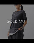 【sanctamuerte】 STRETCH COTTON & VISCOSE SILK TEE SM87_STRETCH COTTON & VISCOSE SILK TEE SM87_BLACK