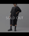【sanctamuerte】 BACK DRAPE&COTTON LIGHT SWEAT DRESS SM04/M2_BLACK