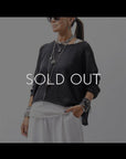 【RUNDHOLZ】 LINEN&COTTON KNIT TOPS _BLACK