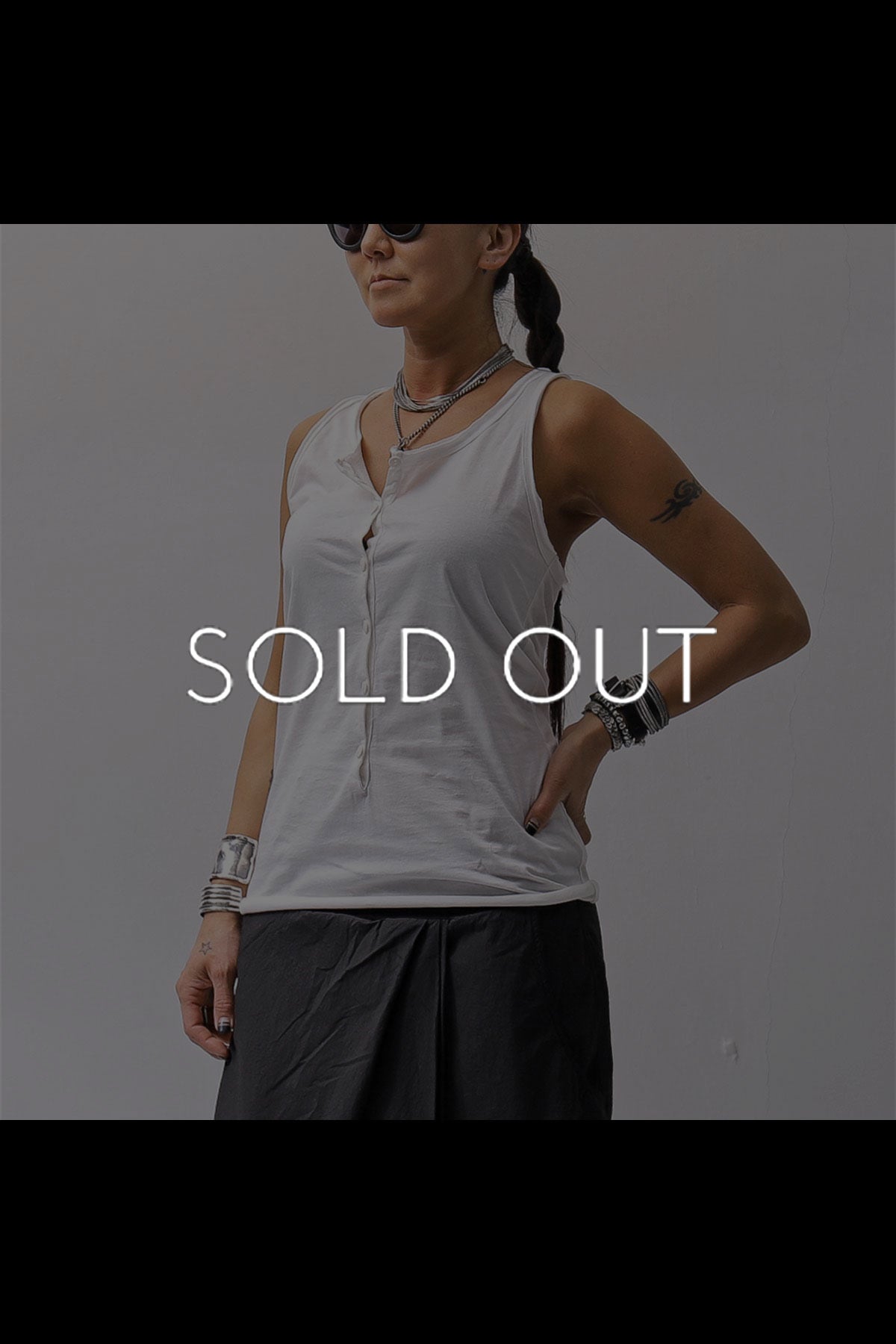 【studio b3】 FRONT BUTTON COTTON TANK TOP NB2059_WHITE