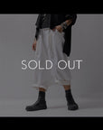 【studio b3】 UNSEX COATED LINEN＆BAMBOO BOX SARROUEL PANTS NB2123_WHITE